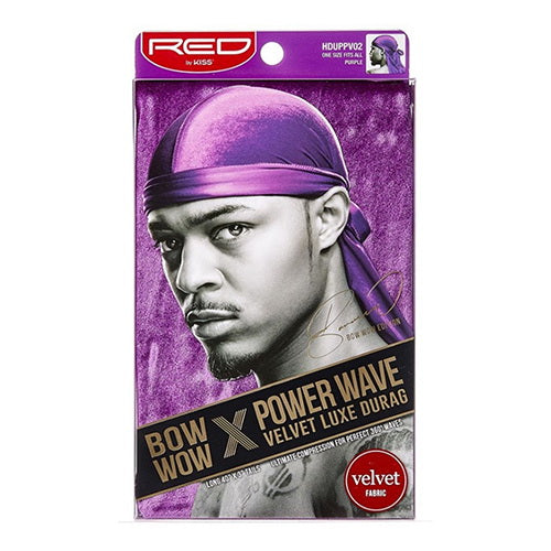 Kiss Red Power Wave Velvet Luxe Durag, Purple, 1 Ea